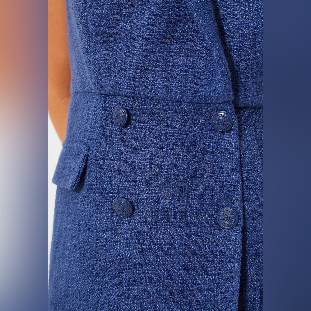 TUCKERNUCK POMANDER PLACE Navy Tweed Campbell Romper size Small S NWT - Picture 4 of 8